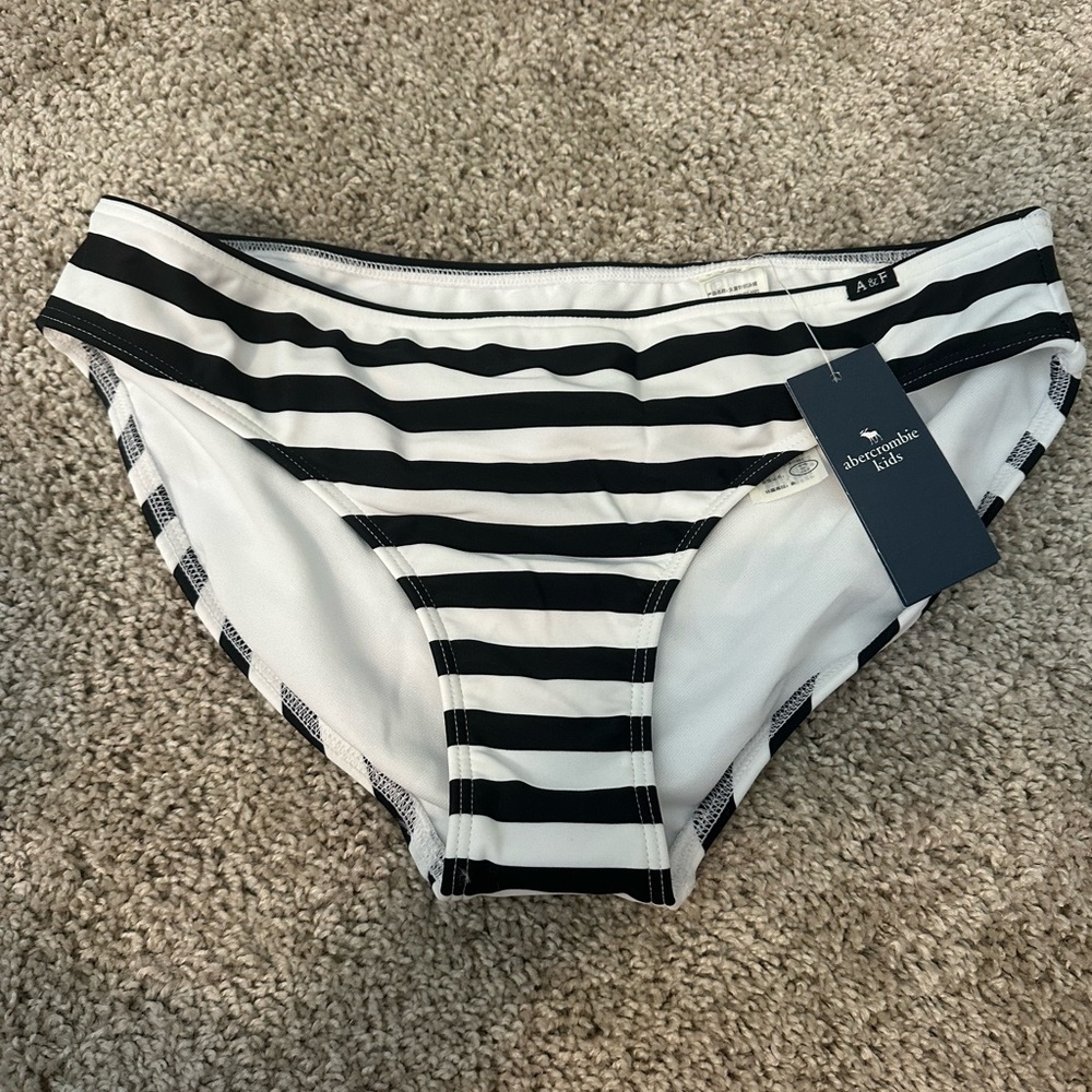 Abercrombie Kids Black and White Striped Swim Bottom